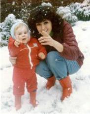 Andrew pointing at his first snow aged 18 months