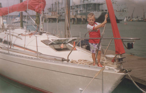 Andrew sailing in the Solent