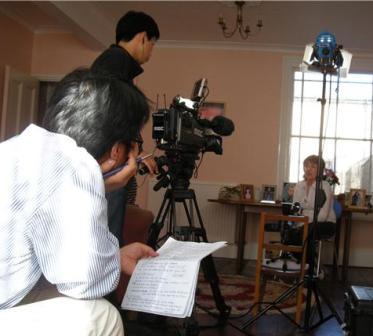 Christine with the film crew