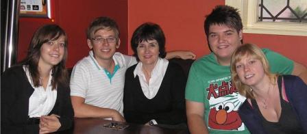 Christine with Andrews friends