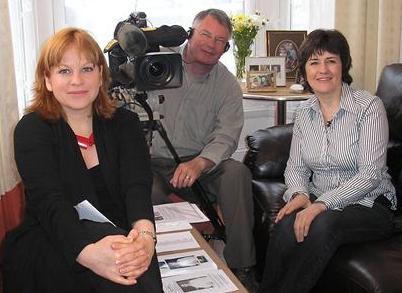 Christine with film crew