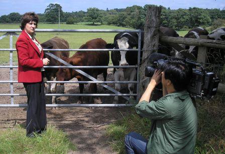 Christine filming documentary for MBC with Chang