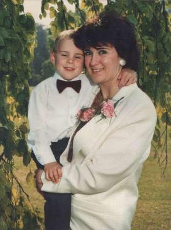 Christine holding Andrew