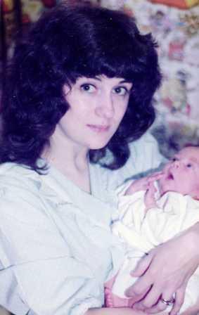 Christine holding Andrew