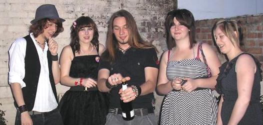 Emma celebrating A level results with friends