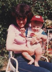 Christine holding Andrew as a baby