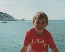 Andrew aged seven sailing around the Needles, IOW